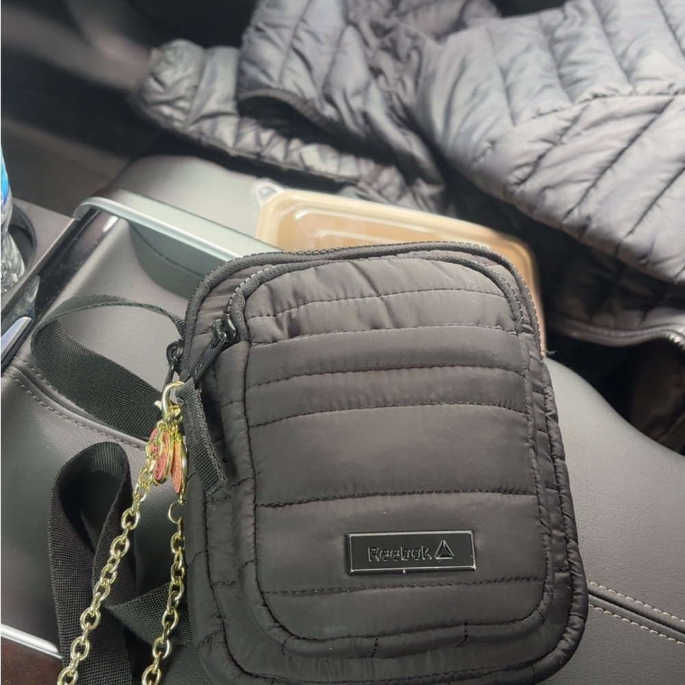 Reebok Black Quilted Crossbody Bag